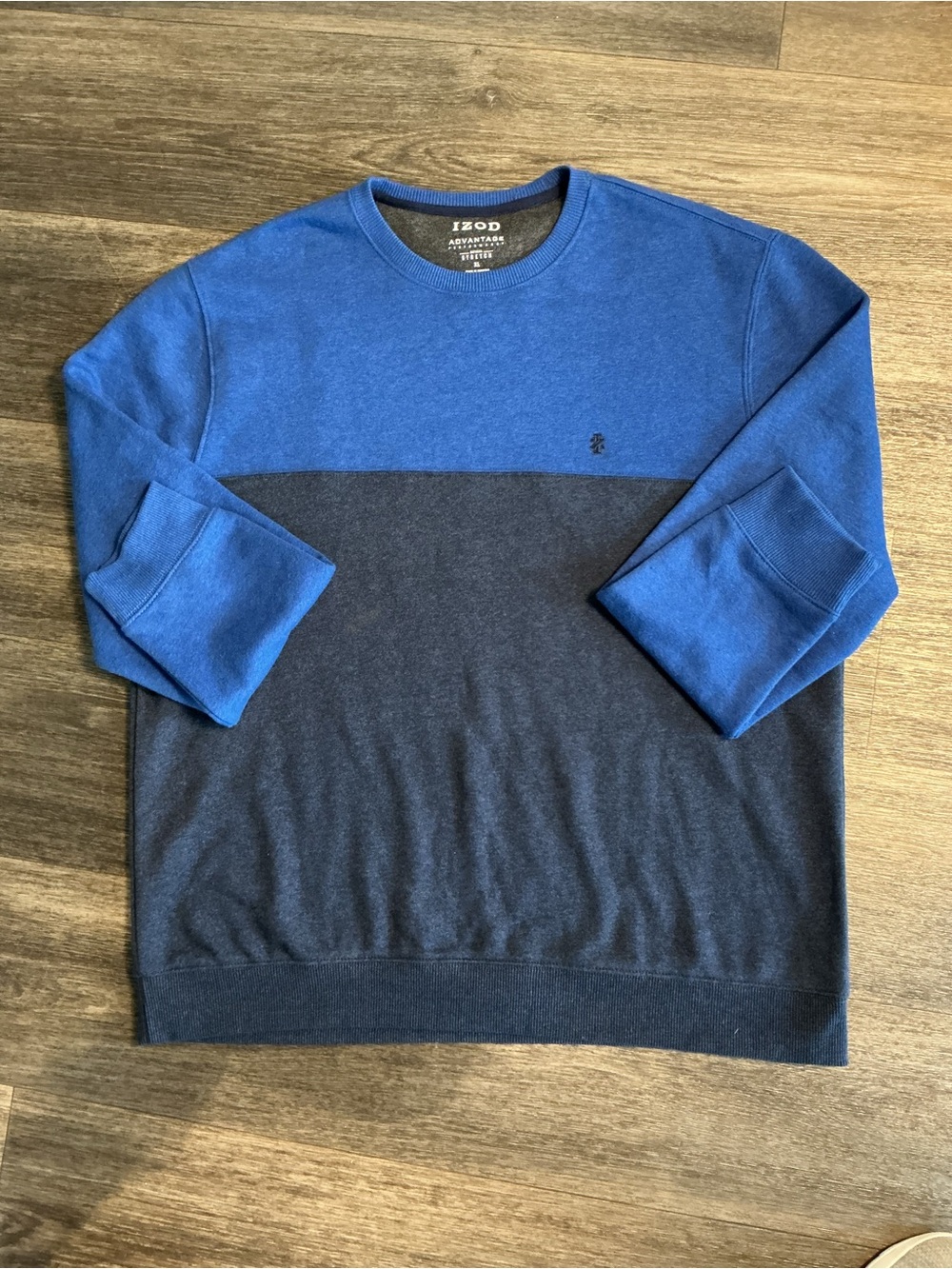 Izod Two-Tone Blue Crewneck Sweater